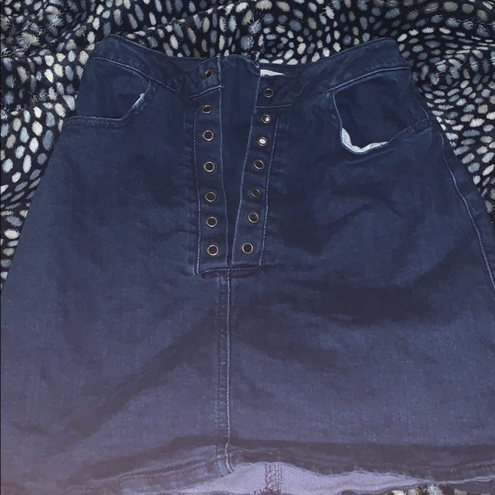 2 blue jean skirts